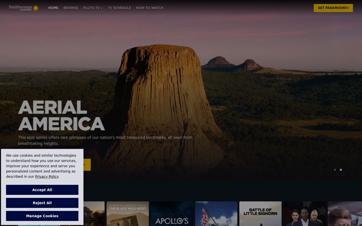 Screenshot of smithsonianchannel.com