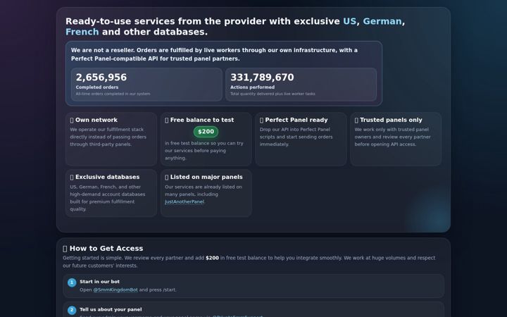 Screenshot of smmkingdom.com