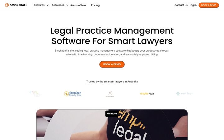 Screenshot of smokeball.com.au