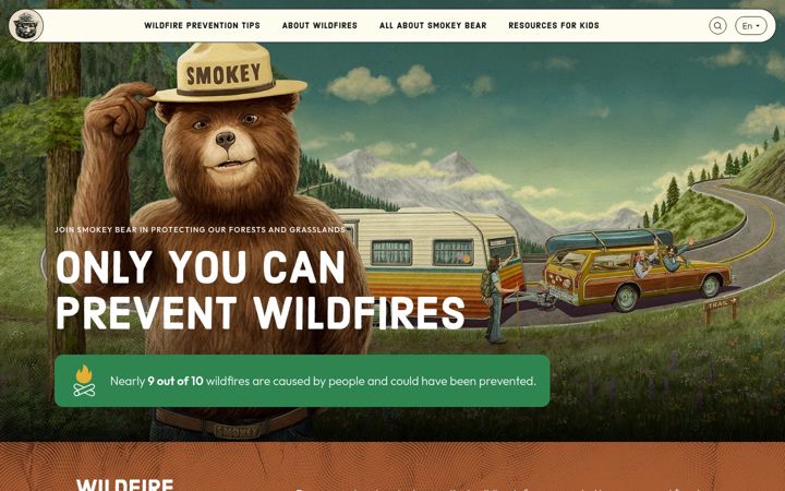 Screenshot of smokeybear.com