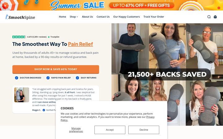 Screenshot of smoothspine.com