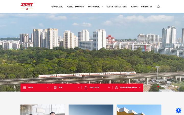 Screenshot of smrt.com.sg