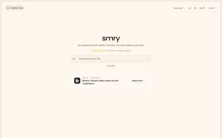 Screenshot of smry.ai