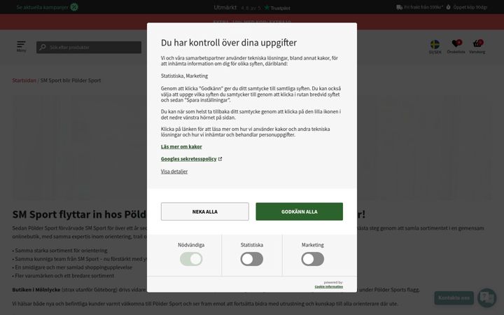 Screenshot of smsport.se