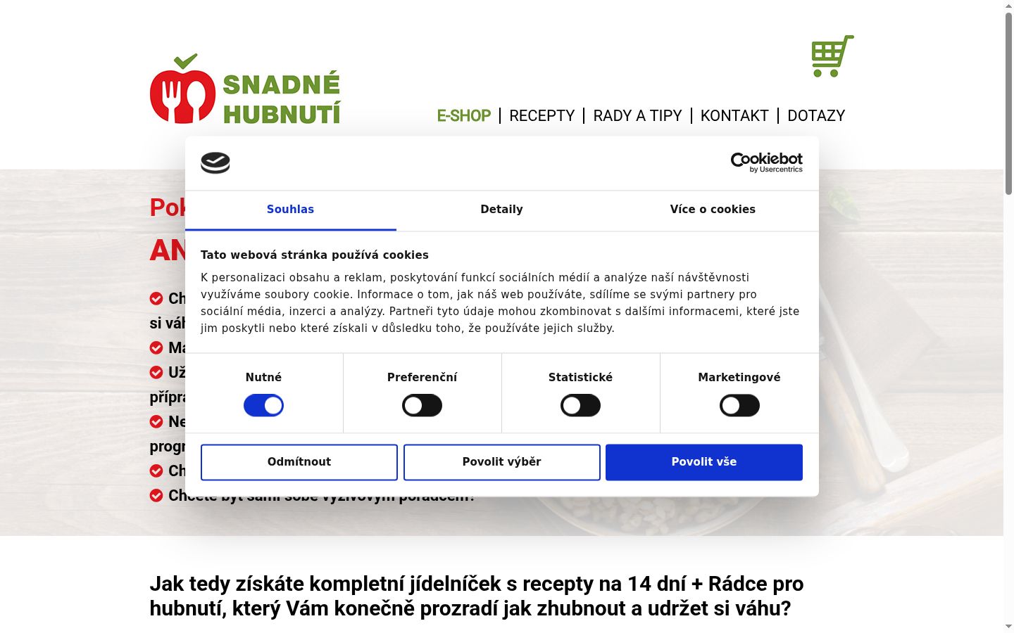 Screenshot del banner di consenso mostrato prima di qualsiasi interazione