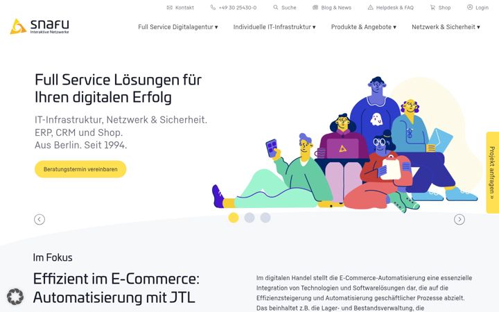 Screenshot von snafu.de