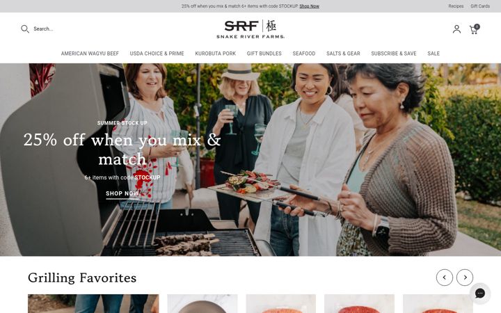 Screenshot of snakeriverfarms.com