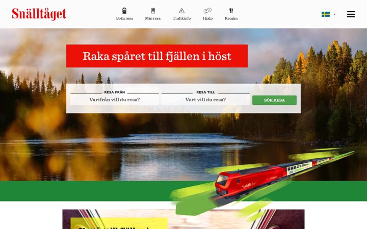 Screenshot of snalltaget.se