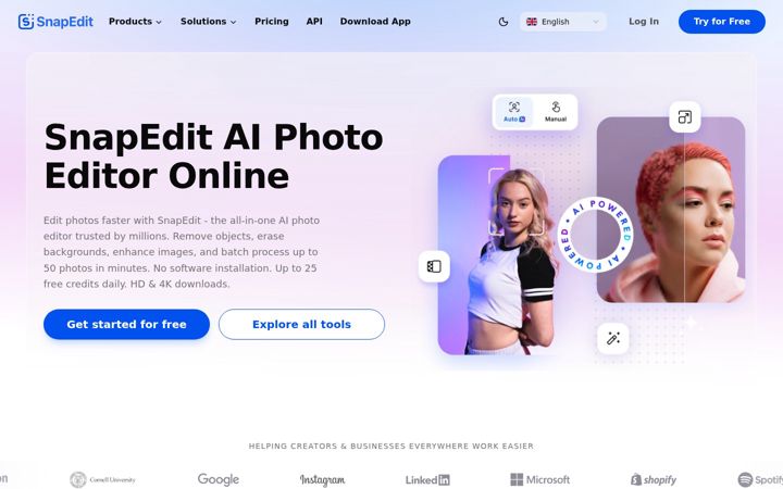 Екранна снимка на snapedit.app