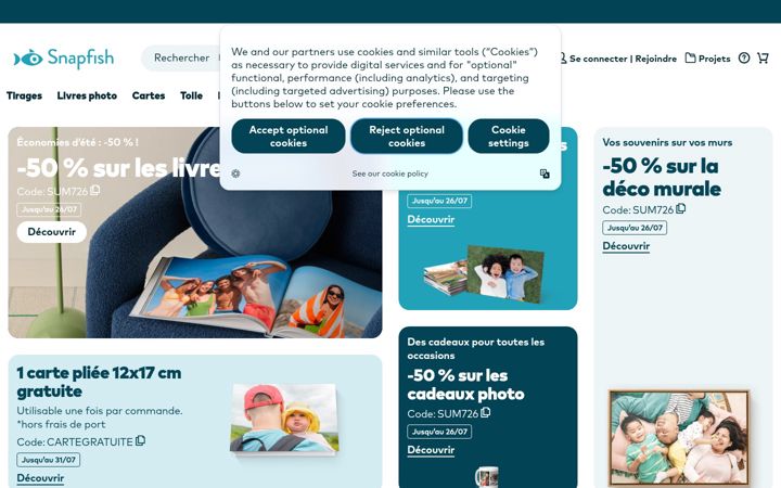 Zrzut ekranu snapfish.fr