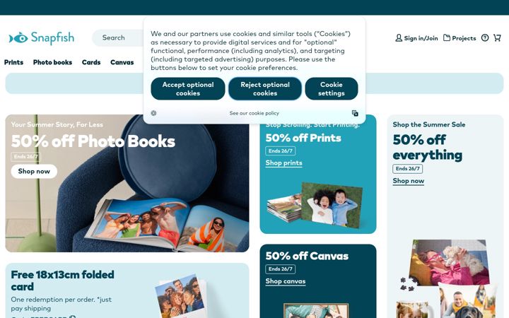 Screenshot of snapfish.ie