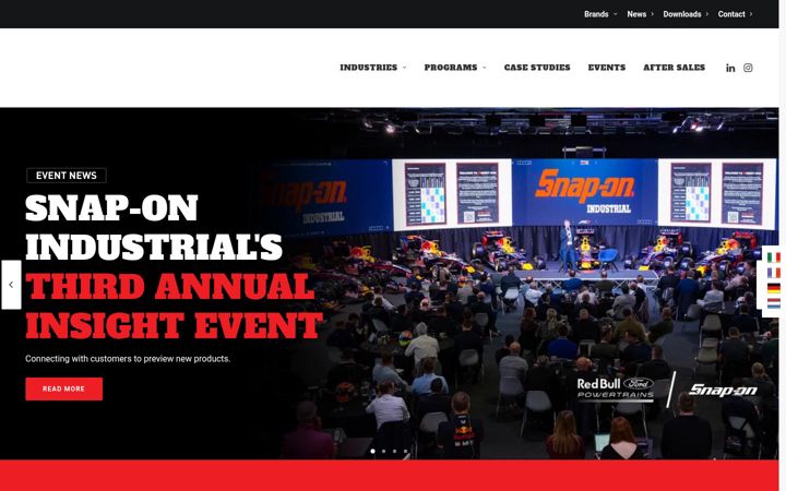 Skjámynd af snapon-industrial.co.uk