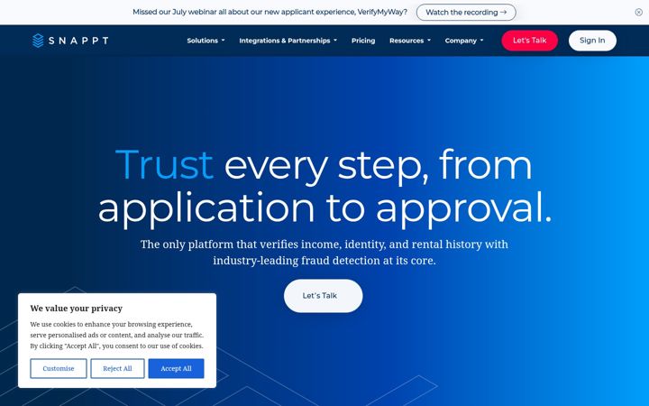 Screenshot of snappt.com
