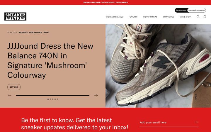 Screenshot of sneakerfreaker.com