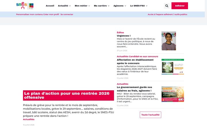 Screenshot of snes.edu