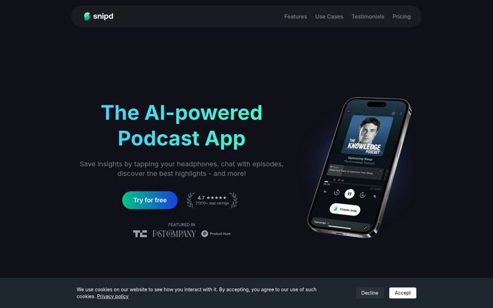 Screenshot of snipd.com