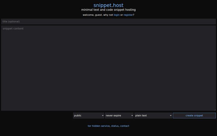 Screenshot of snippet.host