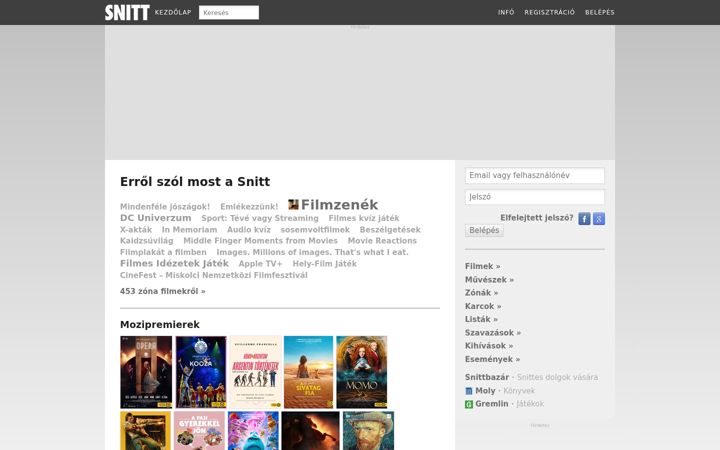 Screenshot of snitt.hu