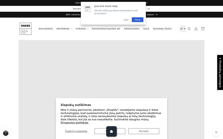 Screenshot of snkrs.lt