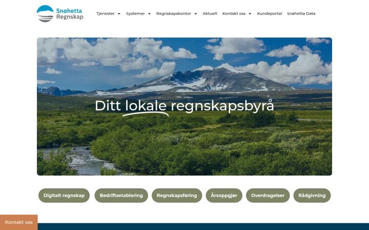 Screenshot of snohettaregnskap.no