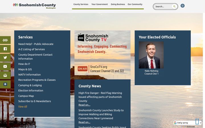 Screenshot of snohomishcountywa.gov