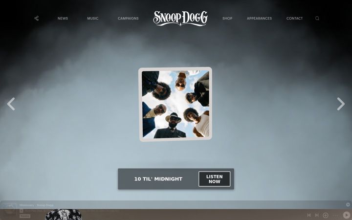 Screenshot of snoopdogg.com