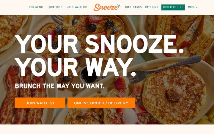 Screenshot of snoozeeatery.com