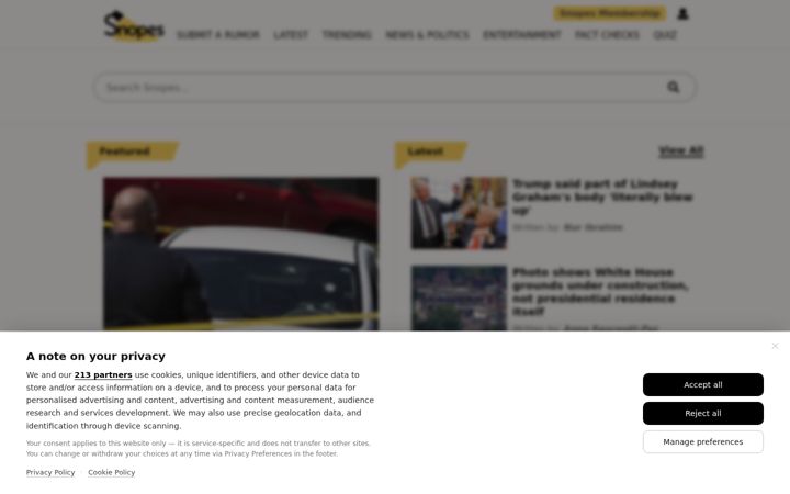 Captură de ecran a snopes.com