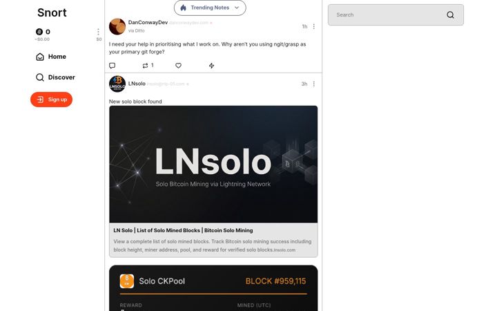 Screenshot of snort.social