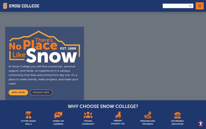 Screenshot of snow.edu