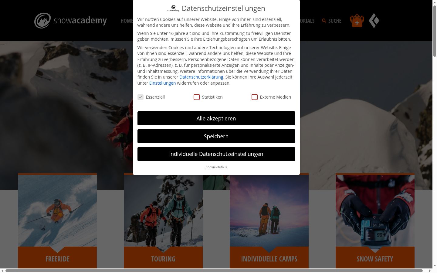 Screenshot tal-banner tal-kunsens muri qabel kwalunkwe interazzjoni