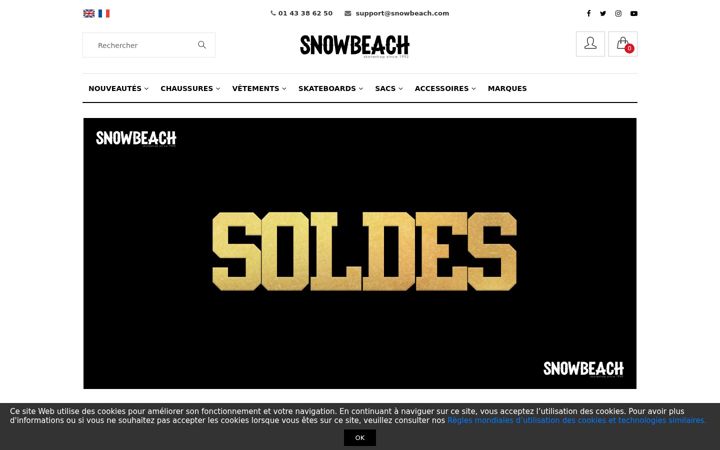 Snímek obrazovky snowbeach.com