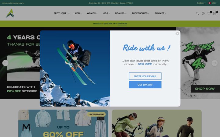 Screenshot of snowears.com