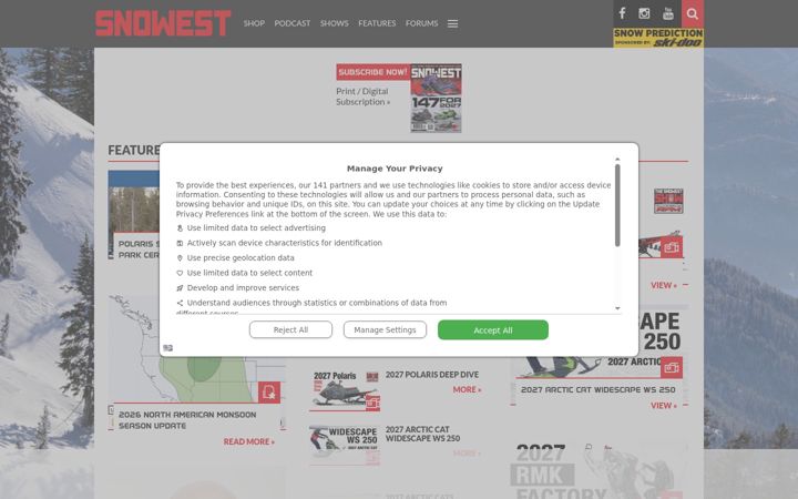 Screenshot of snowest.com