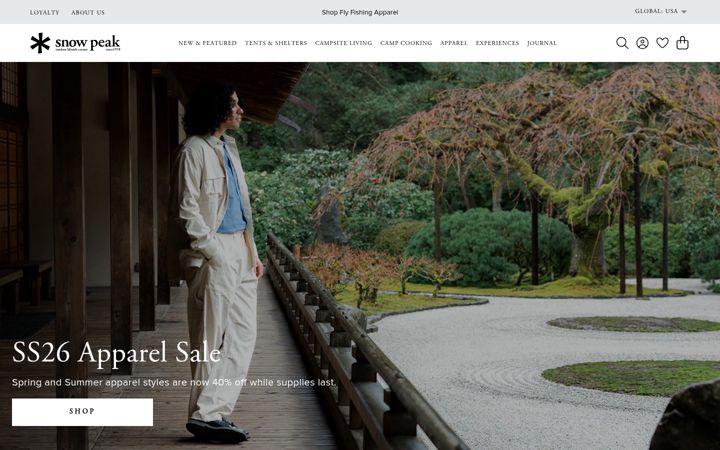 Screenshot of snowpeak.com