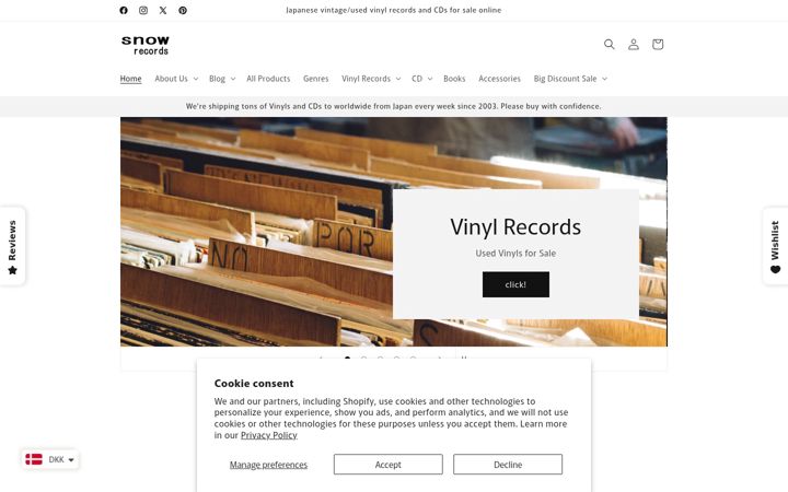 Screenshot of snowrecords.com