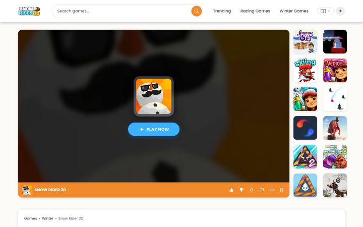 Screenshot of snowriderfree.com