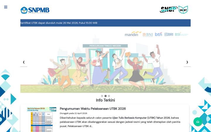 Screenshot ta' snpmb.id