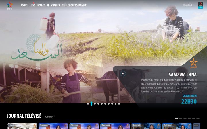 Screenshot of snrt.ma