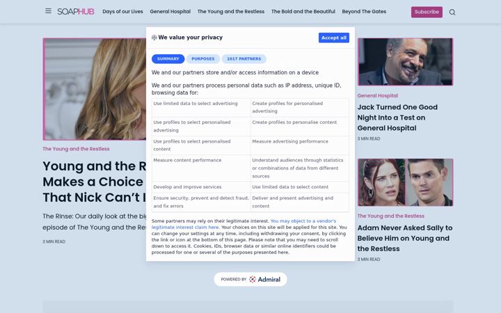 Screenshot of soaphub.com