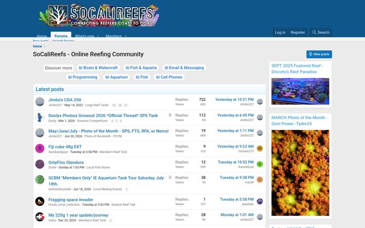 Screenshot of socalireefs.com