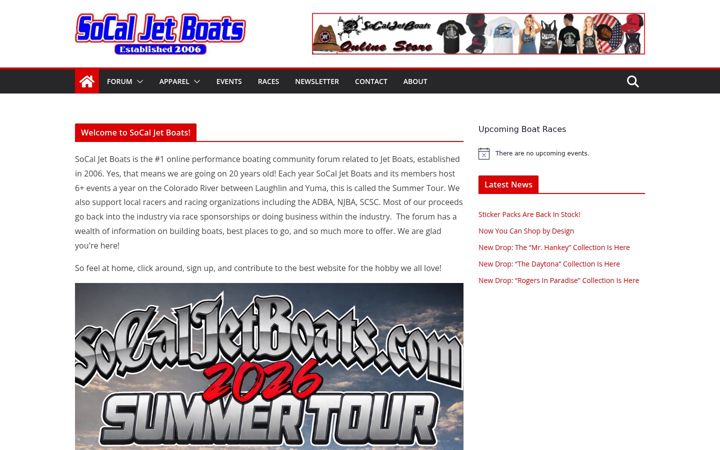 Screenshot of socaljetboats.com