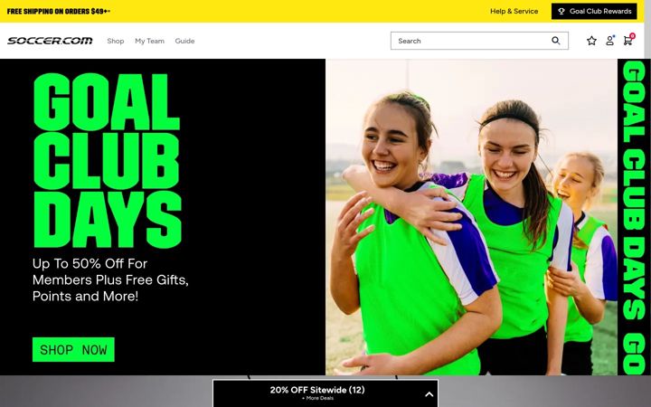 Skjámynd af soccer.com