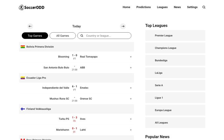 Screenshot of soccerodd.com