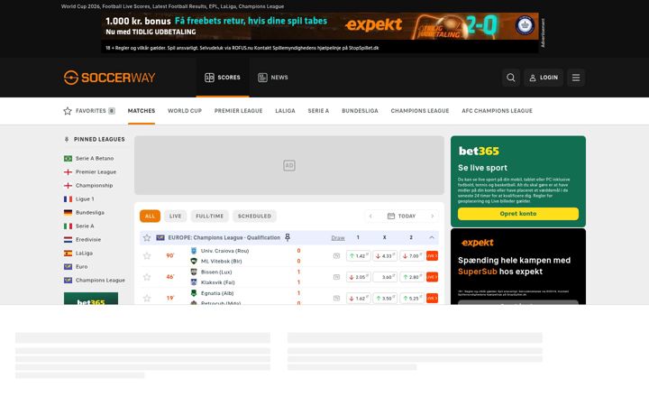 Screenshot von soccerway.com