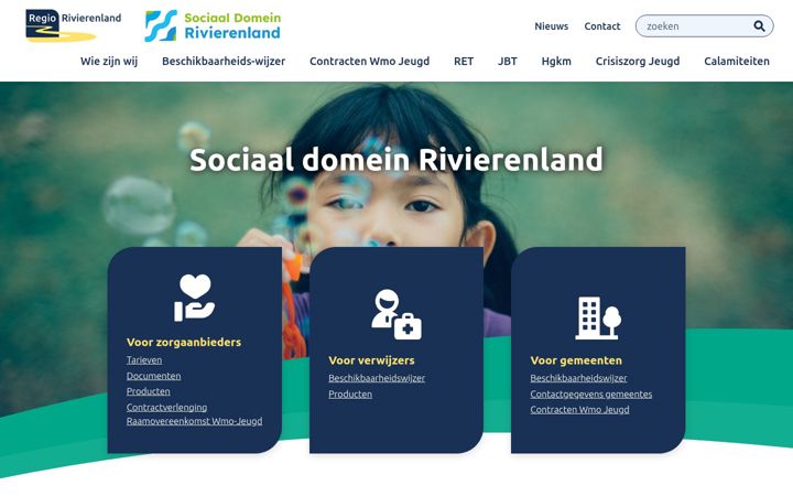 Capture d'écran de sociaaldomeinrivierenland.nl