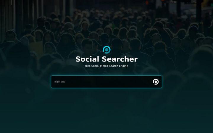 Screenshot of social-searcher.com