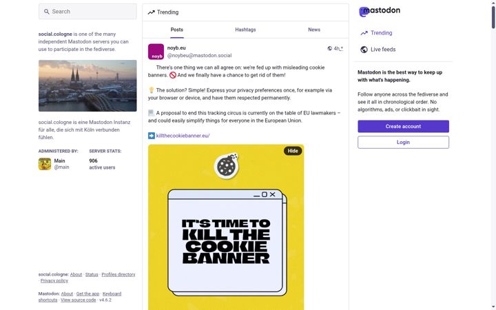 Екранна снимка на social.cologne