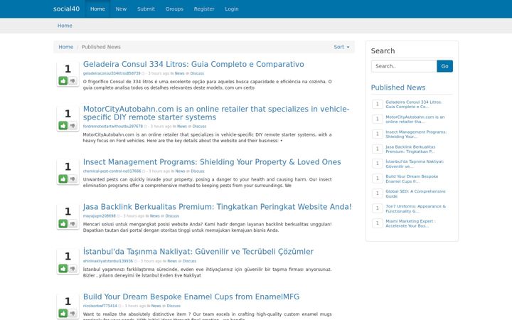 Screenshot of social40.com