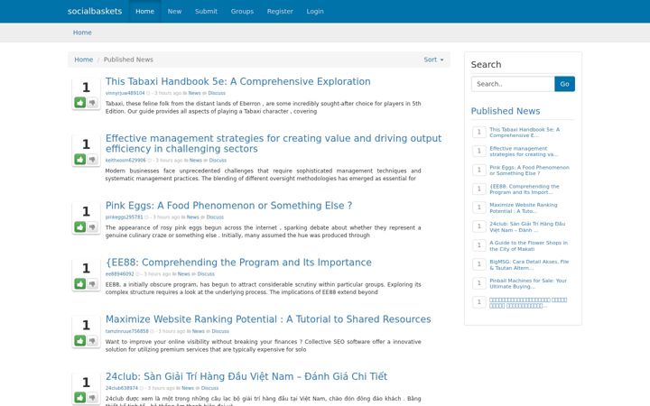 Screenshot of socialbaskets.com